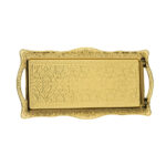 027-2-S-18 RECT IRON TRAY HANDLE SILVER