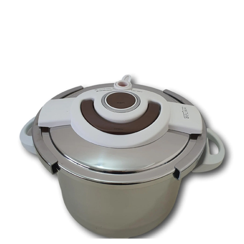 8 Liter Pressure Cooker 27cm White Brown