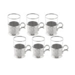 166-K11 WATER CUP WITH BIG FOR 6 pieces GLASS SILVER