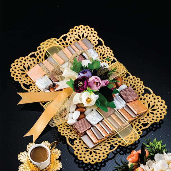 207-2-18 DANTEL RECT SERVING TRAY GOLDEN