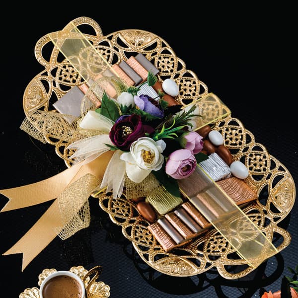 208-6-18 EKSEN RECTANGULAR 28cmX46cm GOLDEN