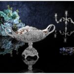 250-AK-D-11 FOOTED GONDOLA SER SMALL BOWL Silver