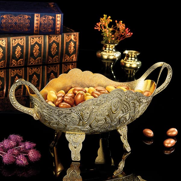 250-AK-D-18 FOTED GONDOLA SER SMALL BOWL Golden