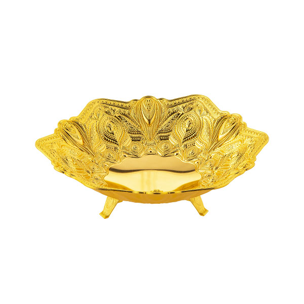 259-A-K-18 HEXAGONAL FOTED CH B0WL GOLDEN