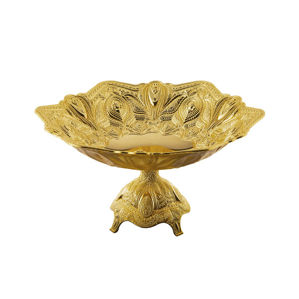 259-K-K-18 HEXAGONAL CHOCOLATE BOWL GOLDEN