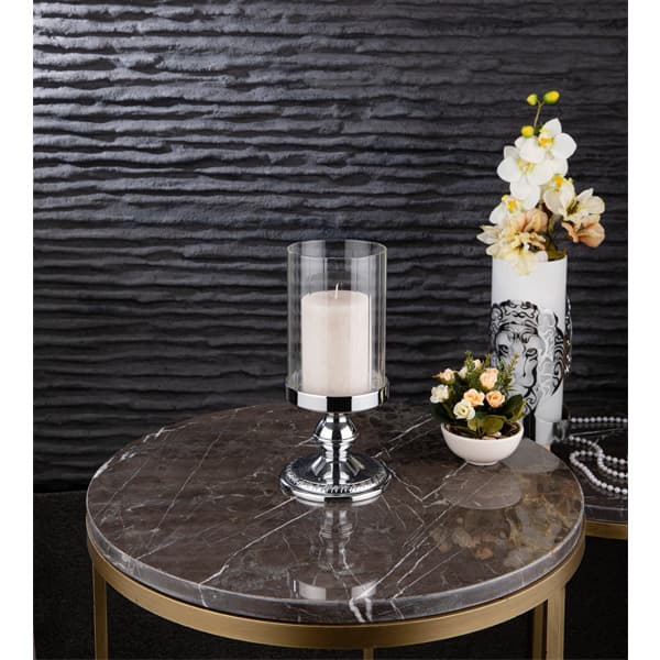 279-K-1-C-01 SARISA BATON CANDLE 12H24 SILVER