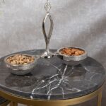 308-K-11 MIRA BURMA 2-SECTION SERVING POT SILVER