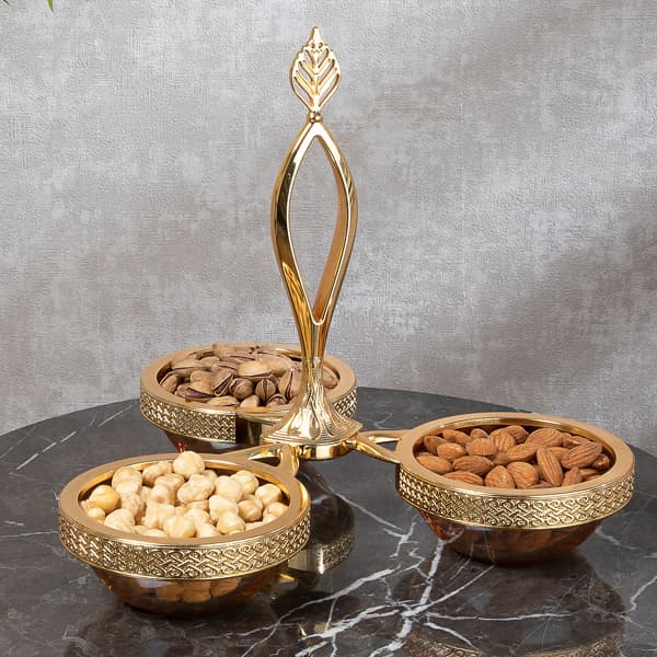 309-K-18 MIRA BURMA 3-SECTION SERVING POT GOLDEN