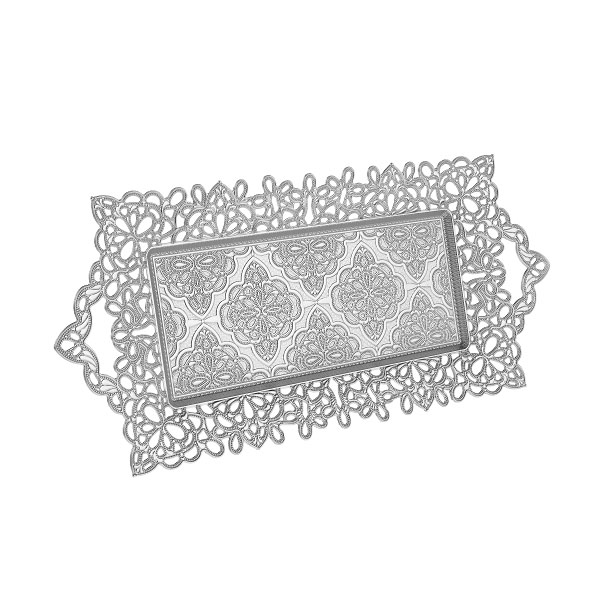 314-2-11 F YONK RECTANGLE TRAY 19cmX42cm SILVER