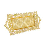 314-2-18 F YONK RECTANGLE TRAY 19cmX42cm GOLDEN