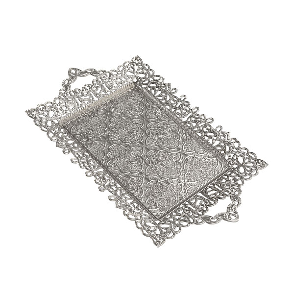 314-4-11 F YONK RECTANGLE TRAY 26cmX42cm SILVER