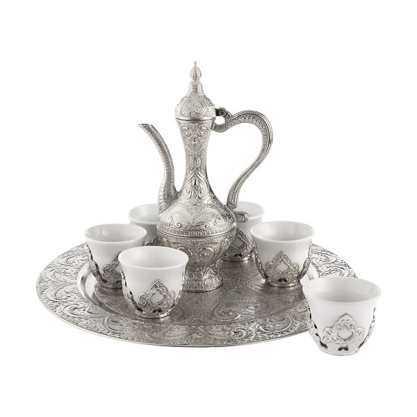 316-K-11 PAYITAHT PORCELIN ZAMZAM SET SILVER