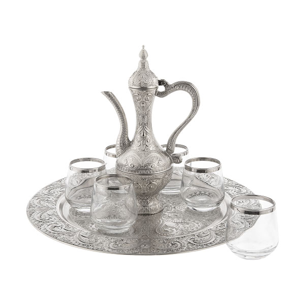 317-K-11 PAYITAHT GLASS ZAMZAM SET SILVER