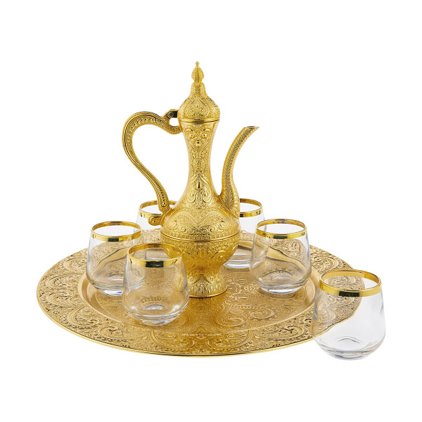 317-K-18 PAYITAHT GLASS ZAMZAM SET GOLDEN