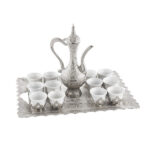 318-K-11 12 PEOPLE PORCELIN ZAMZAM SET SILVER