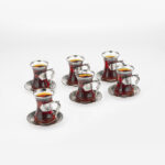 320-K-11 DAMLA TEA GLASSES SET OF 6 Pieces SILVER
