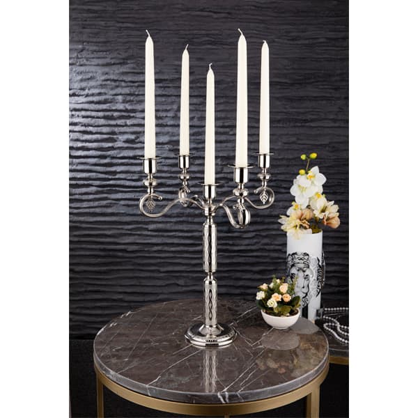 348-K-5-01 BURMA 5 CANDLESTICK SILVER