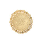 355-2-18 MOT?F ROUND TRAY GOLDEN