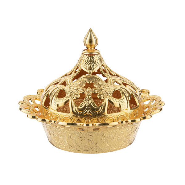 356-18 MOTIF ROUND DELGHT SERVING POT GOLDEN