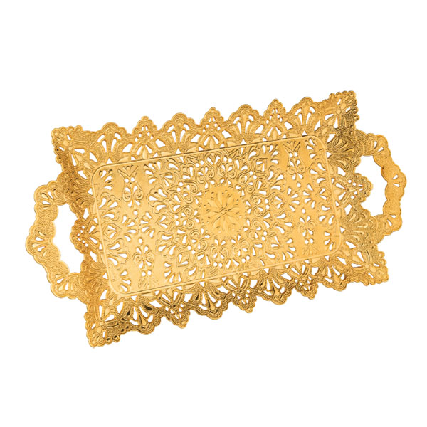 366-2-18 Liva Rectangular Tray for 2 (GOLDEN)