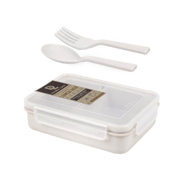 9316-2 Plastic Food Storage Box 3 Compartment 1.2 Liter Capacity Double Lock
