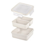 9323-2 Plastic Food Storage Box 2 Compartment 0.87 Liter Capacity Double Lock