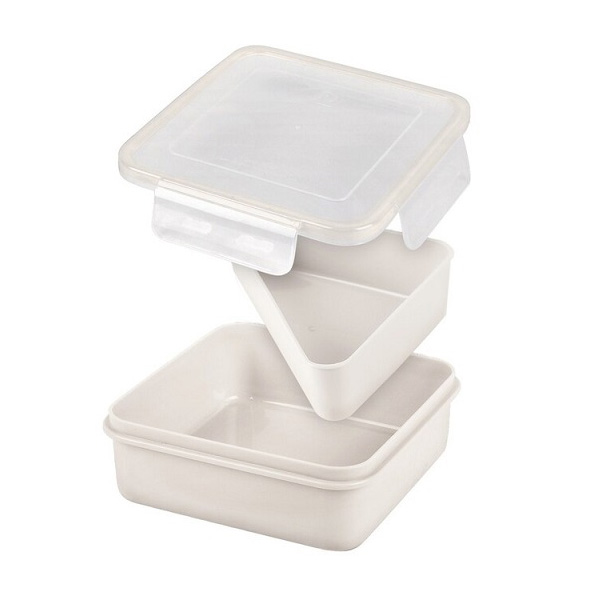 9323-1 Plastic Food Storage Box 2 Compartment 0.87 Liter Capacity Double Lock