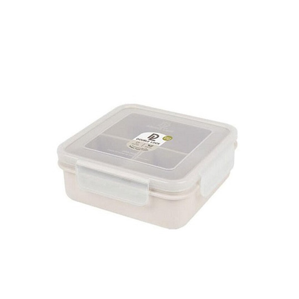 9323-3 Plastic Food Storage Box 3 Compartment 0.87 Liter Capacity Double Lock