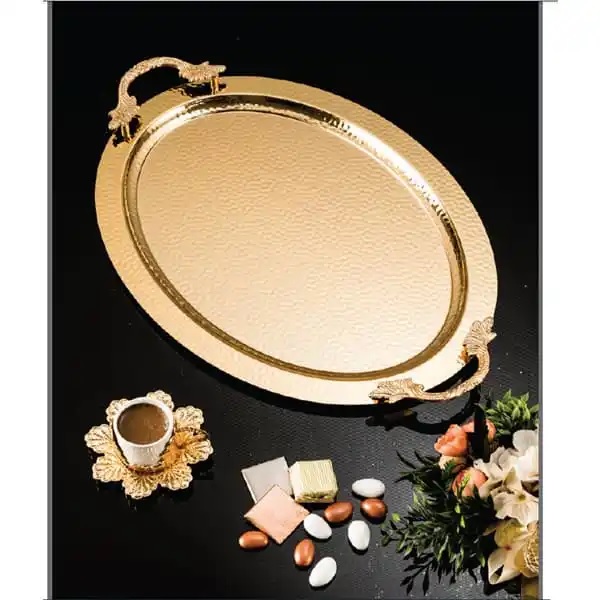 95-324-K-6-18 DAMLA OVAL SET 50X33CM GOLDEN