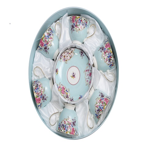 GS43 Flowering Cup Saucer Set 6 Piece