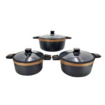 KC34 Granite Cookware Set of 6 Piece Golden