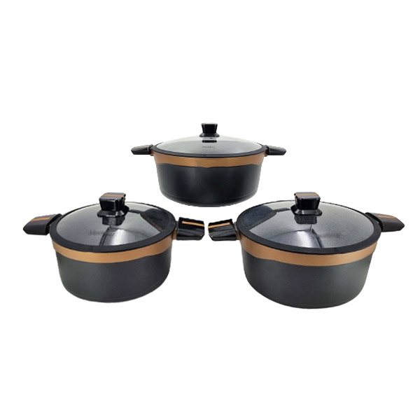 KC34 Granite Cookware Set of 6 Piece Golden
