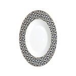 MK78 White Black Plate 23cm