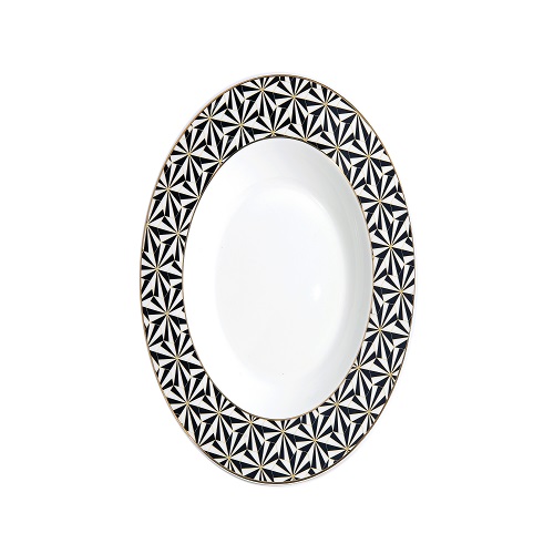 MK78 White Black Plate 23cm