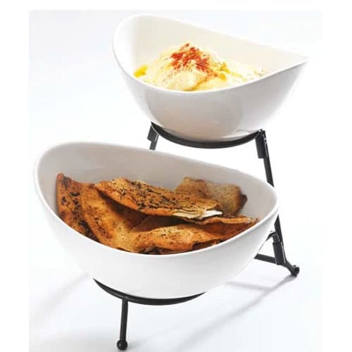 SY4441 Duet Oval Bowl With Stand