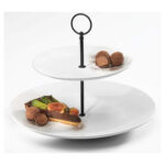 SY4453B 2 Tier Round Cake Pastry Black Stand