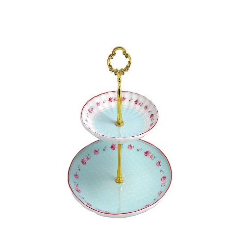 ZP368 Cyan 2 Tier Cake Pastry Plater