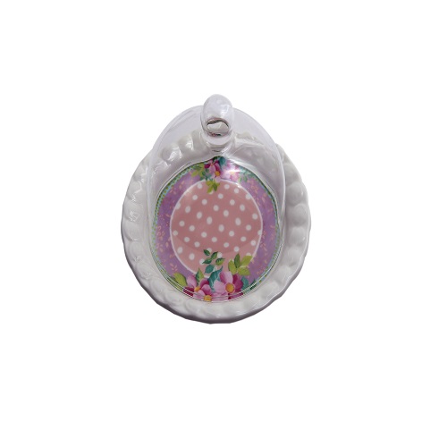 ZP382 Pink Flower Round Butter Dish